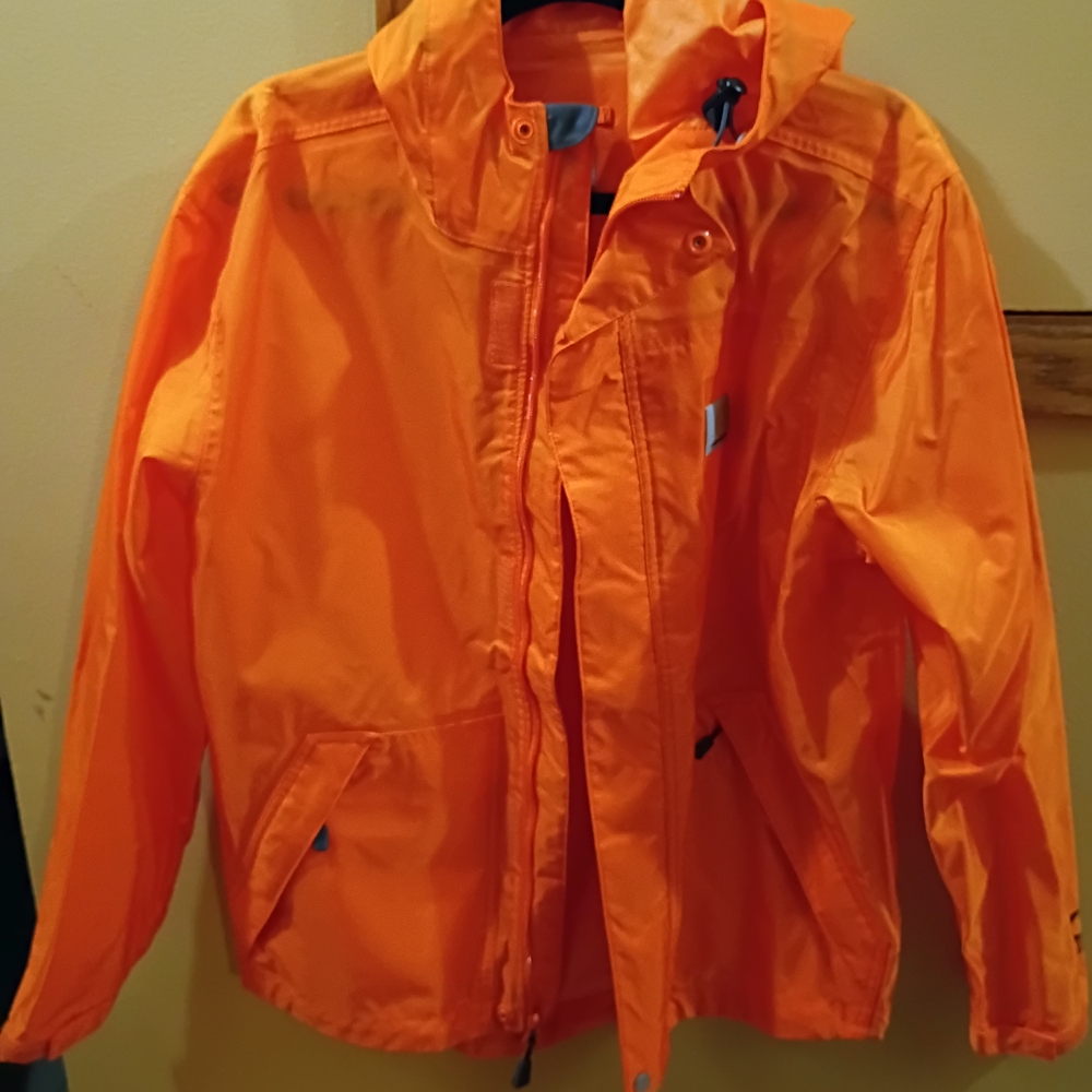 Carhartt ' Vibrant Orange Rain Jacket Never Worn